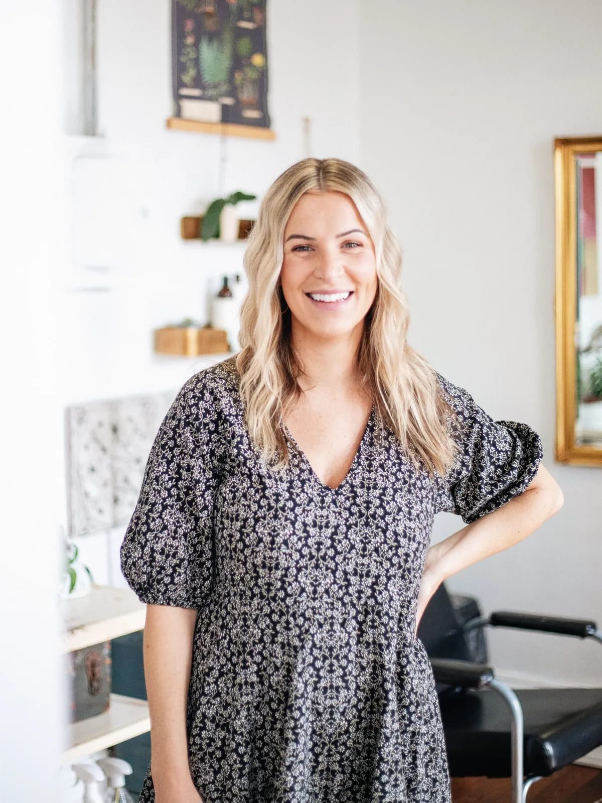 Entrepreneur in her beauty salon
